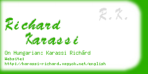 richard karassi business card